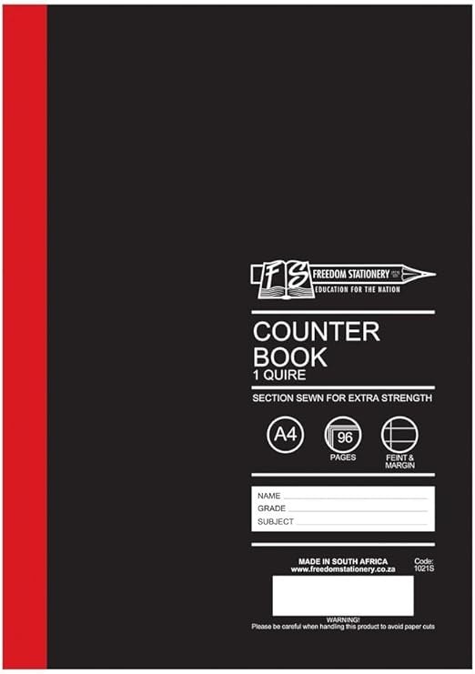 1 Quire / 96 pages A4 Counter Books Feint and Margin
