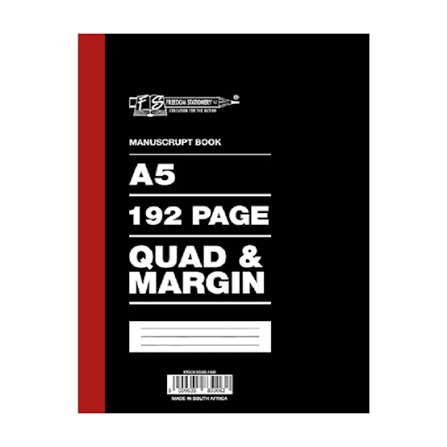192 Pages A5 Manuscript Books Quad and Margin