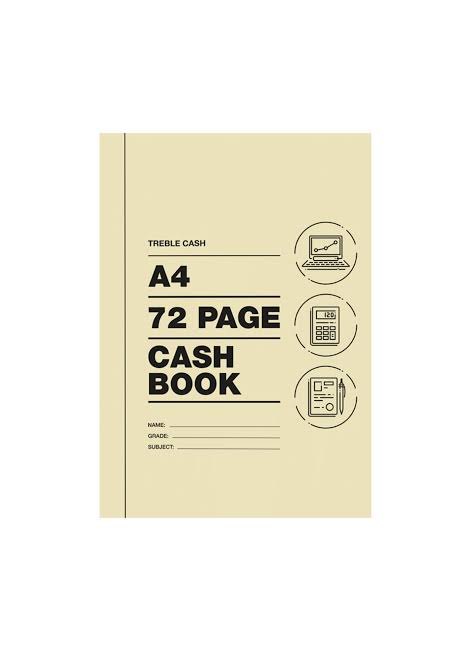 72 Pages A4 Accounting books Cash
