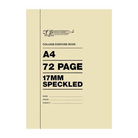 72 Pages A4 College book 17mm speckled