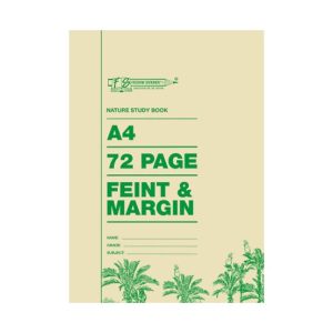 72 Pages A4 Nature Study book Feint and Margin
