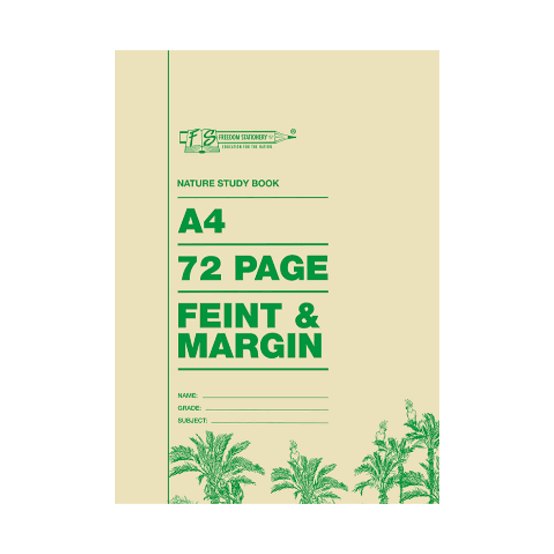 72 Pages A4 Nature Study book Feint and Margin