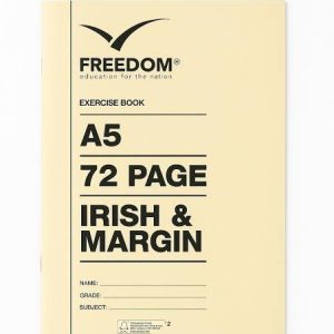 72 Pages A5 Exercise books Irish and Margin