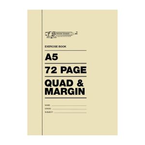 72 Pages A5 Exercise books Quad and Margin