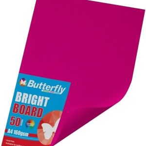 Board - A4 160gsm Bright - Pack of 50 (Pink)