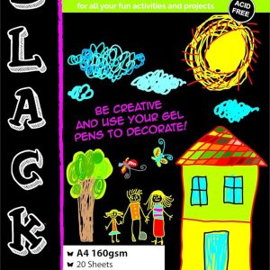 Board Pads - A4 160gsm 20 Sheets - Black (Double sided)
