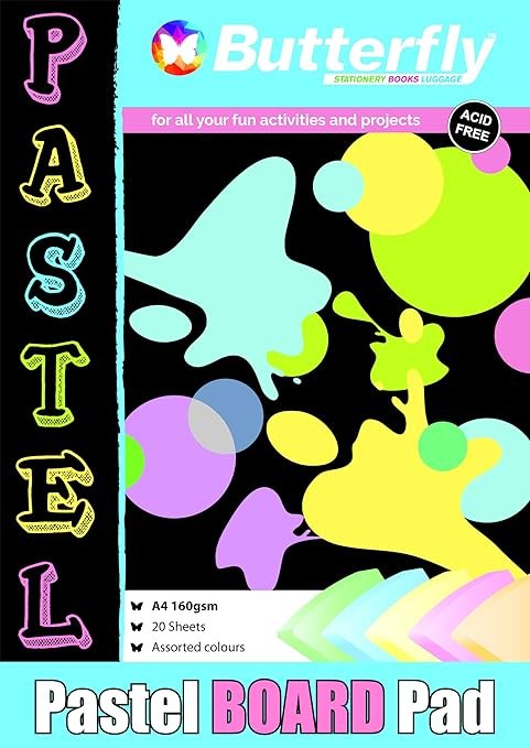 Board Pads - A4 160gsm 20 Sheets - Pastel (Assorted)