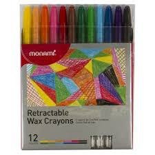 Monami retractable wax crayons 12's